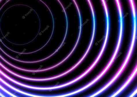 Premium Vector Blue Ultraviolet Neon Glowing Circles Abstract Background