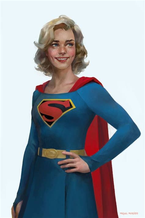 Stunning Supergirl With The Golden Age S Shield Art By Miguel Mercado Supergirl Supergirl