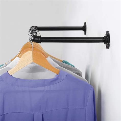 Wall Mounted Clothes Rack 326 Inch Industrial Pipe Coat Hanger