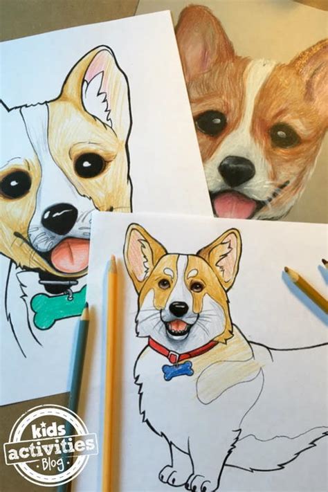 This dog coloring pages are fun way to teach your kids about dog. Corgi Coloring Page | FaveCrafts.com