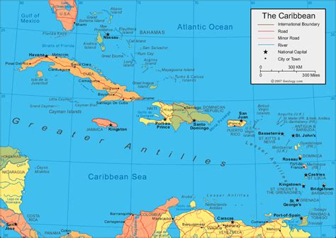 Lowrie Chin Post Map Of The Caribbean