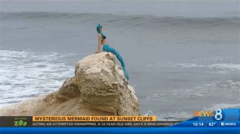 Mermaid Mannequin Appears On Large Rock Off San Diego Coast San Luis