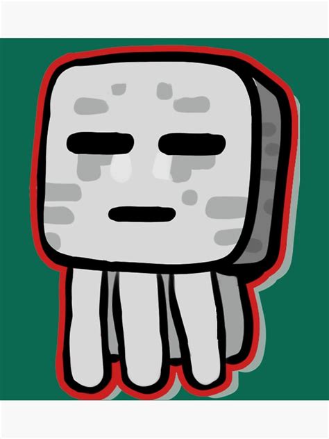 Minecraft Ghast Drawing Poster For Sale By Boscioguidena Redbubble
