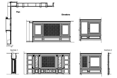 Drawing Of Wood Paneling Autocad File Cadbull