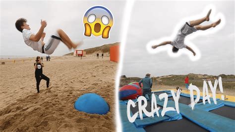 Spamming Double Backflips At The Beach Insane Flips Youtube