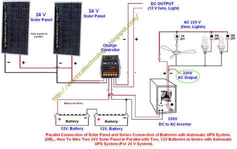 A wiring diagram is a type of schematic which makes use of abstract pictorial icons to reveal all the affiliations of elements in a system. How To Wire Two 24V Solar Panels in Parallel with Two, 12V Batteries in Series with Automatic ...