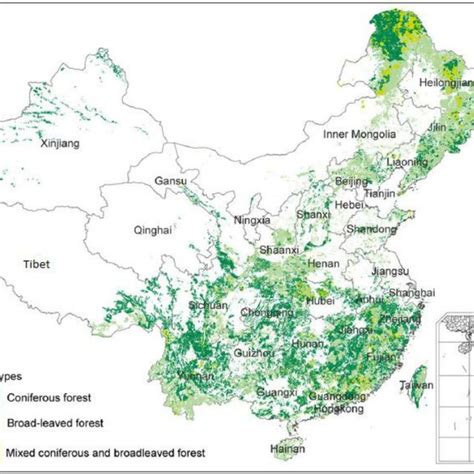 Forest Distribution In China Based On The Sixth National Forest