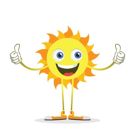 Smiling Yellow Happy Sun Giving A Thumbs Up Illustrations Royalty Free