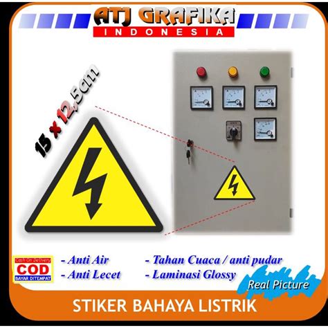 Jual Stiker Segitiga Bahaya Listrik Arus Tegangan Tinggi Sticker Anti