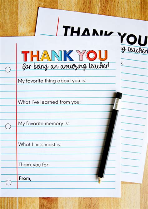 Teacher Appreciation Printable Worksheets Printable Templates