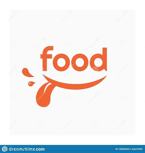 Food Logo With Smile Label For Food Company Stock Vector