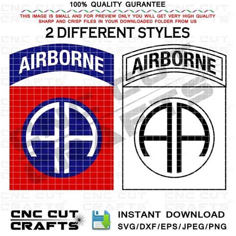 82th Airborne Division Insignia Svg Dxf Vektor Logo Farbe Und Etsyde