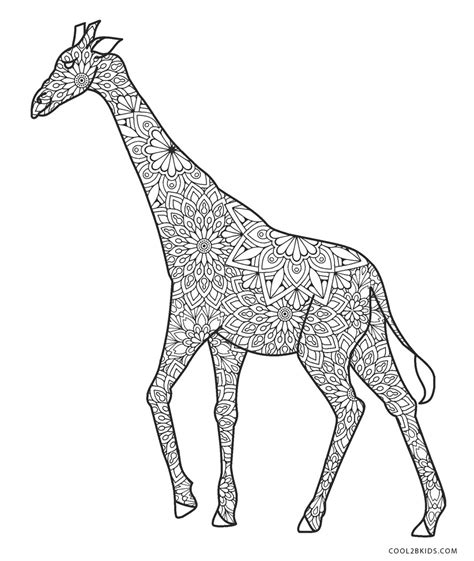 Realistic Giraffe Coloring Page 128 Svg Cut File