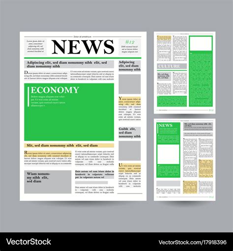 Newspaper Design Template Financial Royalty Free Vector