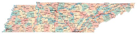 Large Map Of Tennessee State