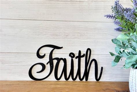 Faith Metal Sign Faith Sign Faith Metal Word Cursive Etsy