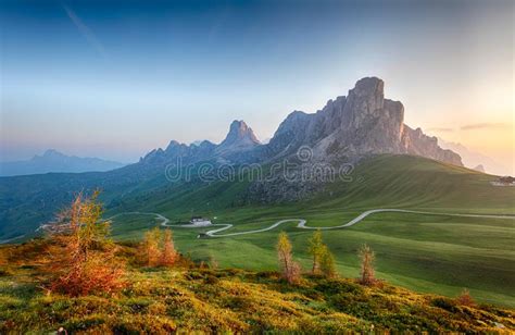 Mountain Nature Panorama In Dolomites Alps Italy Stock Image Image