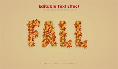 Premium Vector Colorful Fall Text Effect