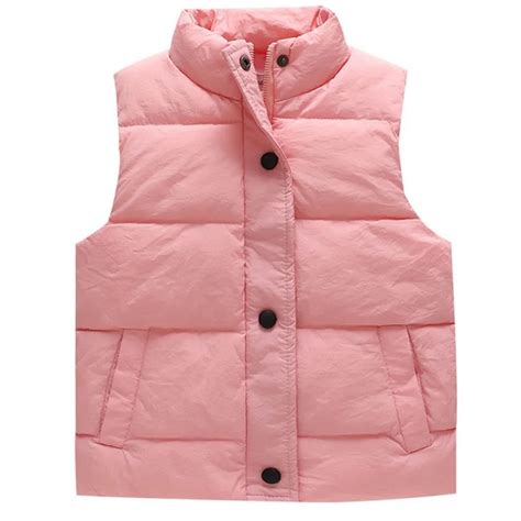 Down Cotton Vests Children Hoodies Warm Jacket Baby Girls Outerwear