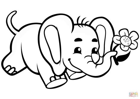 Coloring Pages Of Cute Baby Elephants Coloring Pages