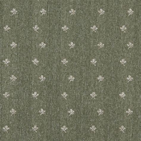 Green And Beige Mini Flowers Country Upholstery Fabric By The Yard