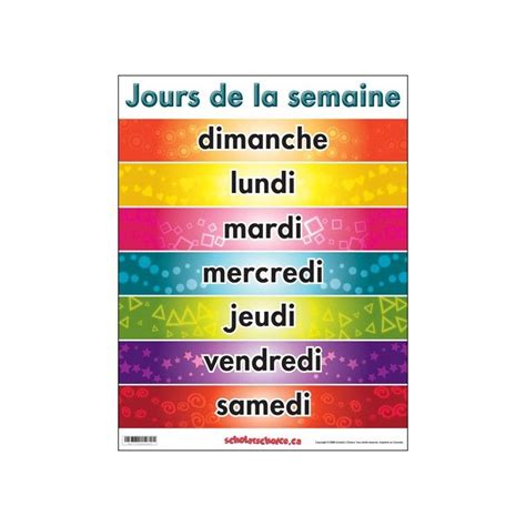 Jours De La Semaine French Vocabulary Learn French Teaching French
