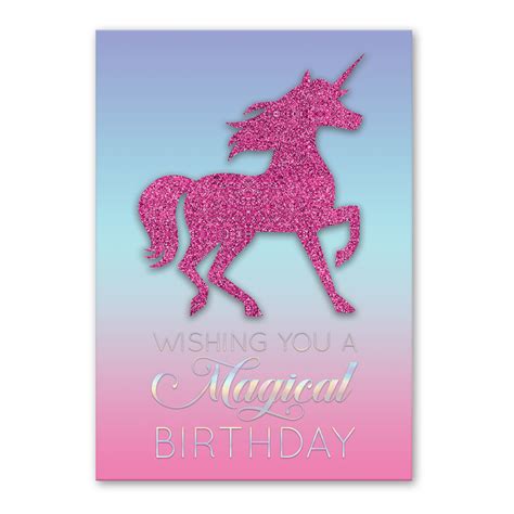 Glitter Unicorn Birthday Greeting Card Lady Jayne