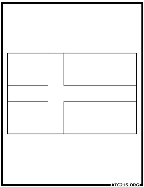 Sweden Flag Coloring Page Atc21s