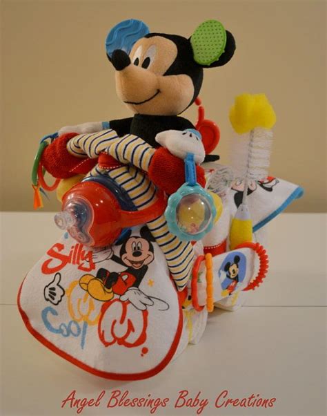 Motorcycle Diaper Cake Mickey Mouse Disney Baby Shower Etsy In 2021