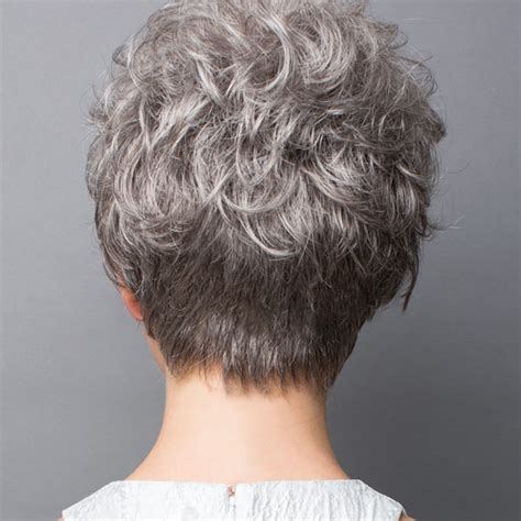 Short Pixie Cut Gray White Curly Synthetic Heat Safe Nature Wigs For Women New Ebay