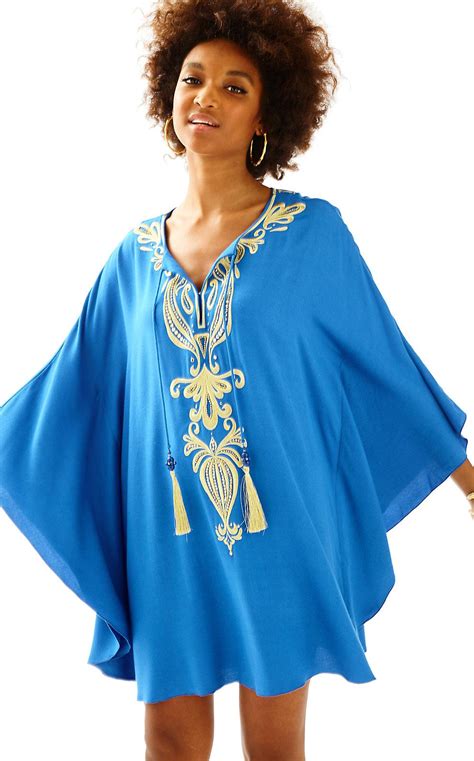 Lilly Pulitzer Emera Caftan Dress In Brilliant Blue Modesens