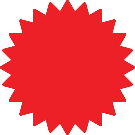 Red Sunburst Badge Icon Sticker Special Offer Burst Stamp And