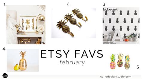Etsy Favs Pineapple Home Decor Trend Curio Design Studio