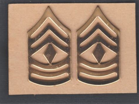 Us Army Pin On Rank 1sg E 8 Brass Gemsco G23 Pair Ebay