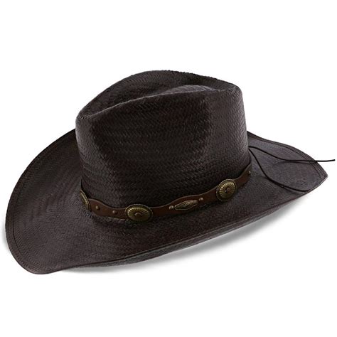 Roxbury Stetson Mocha Straw Western Hat Black Brown