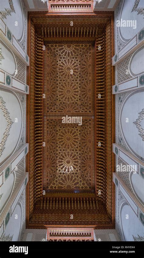Inside Hassan Ii Mosque Interior Corridor With Columns Arabic Arches