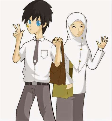 31 Kartun Pasangan Muslim Dan Muslimah Anak Cemerlang