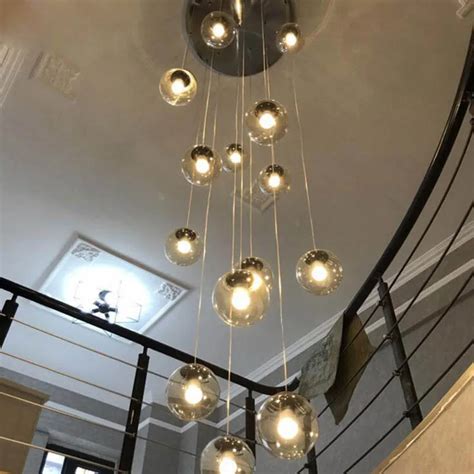 Modern Minimalist Staircase Chandelier Rotating Home Duplex Chandelier