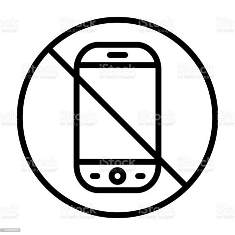 No Mobile Phone Prohibition Phone Icon Design Vector Template