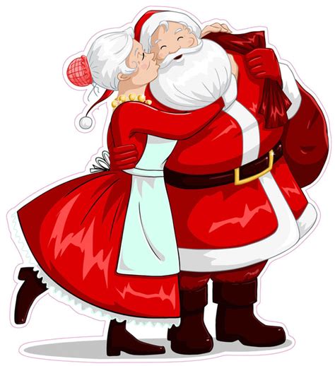 mr and mrs santa claus window and wall decor decal nostalgia decals wall decoration stickers