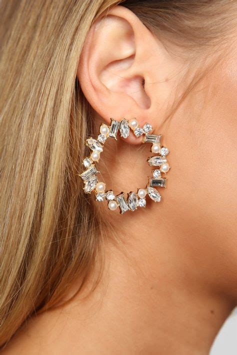 All The Hoopla Hoop Earrings Clear Earrings Hoop Earrings Diamond