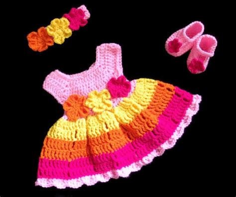 Baby Girl Dress Set Pink Crochet Baby Dress Set Newborn Baby Etsy