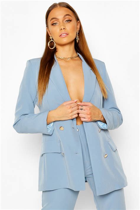Double Breasted Military Blazer Boohoo In Online Shopping