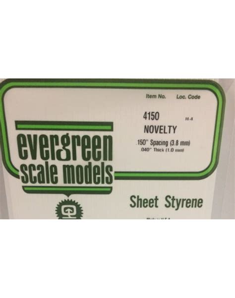 Evergreen Plastic Materials 4150 Opaque White Polystyrene Novelty 150 Spacing 040