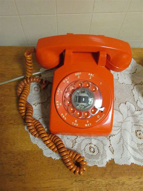 Mid Century Orange Rotary Telephone Stromberg Carlson 70s Etsy