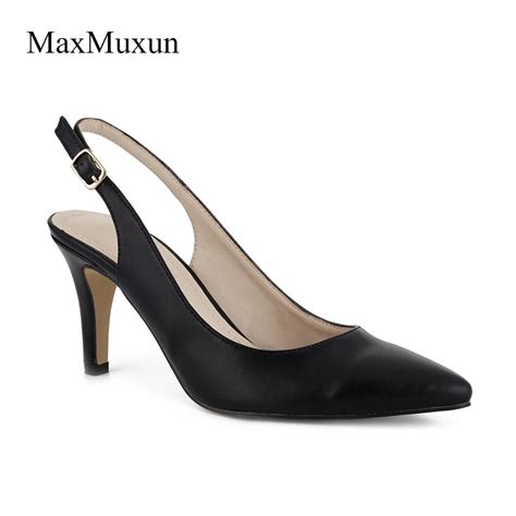 Maxmuxun Women Shoes High Heel Pumps Black Silver Red Pointed Toe Sexy