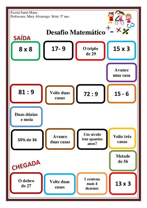Trilha Da Matematica Desafios De Matemática Atividades De Matemática