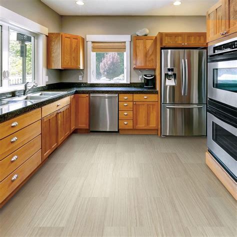 There are several benefits to vinyl plank: TrafficMASTER Allure Tan Stone Resilient Vinyl Tile ...
