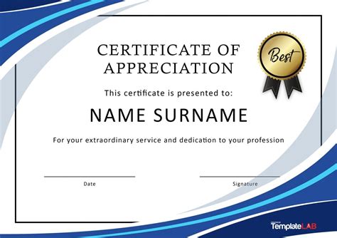Certificate Of Appreciation Template Free Download Ppt Free Printable