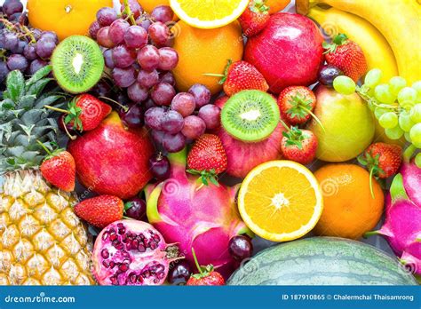 Frutas Frescas Frutas Variadas Coloridas Y Limpias Fondo De Fruta
